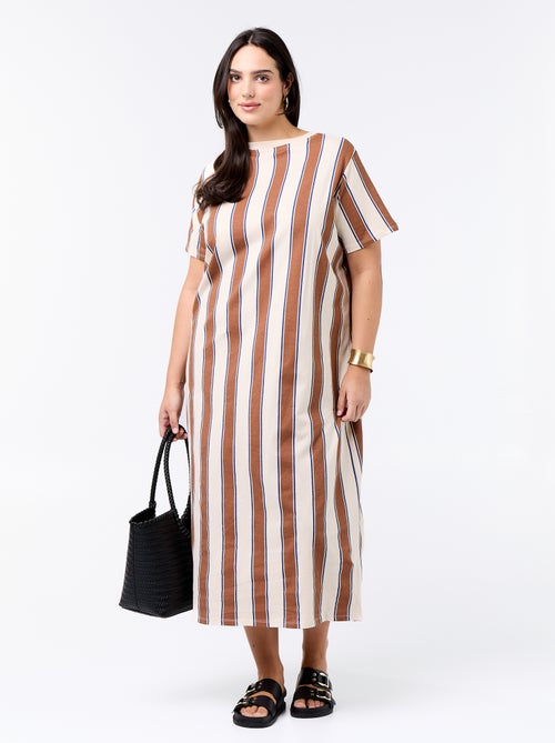 Lange effen T-shirtjurk - Kiabi