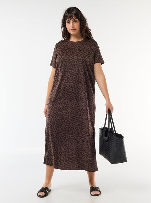 Lange effen T-shirtjurk - Kiabi