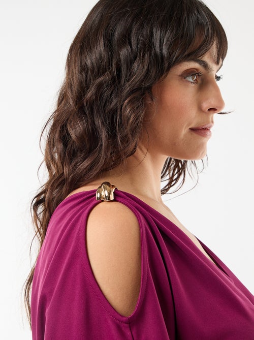 Lange feestjurk met korte mouwen - Kiabi