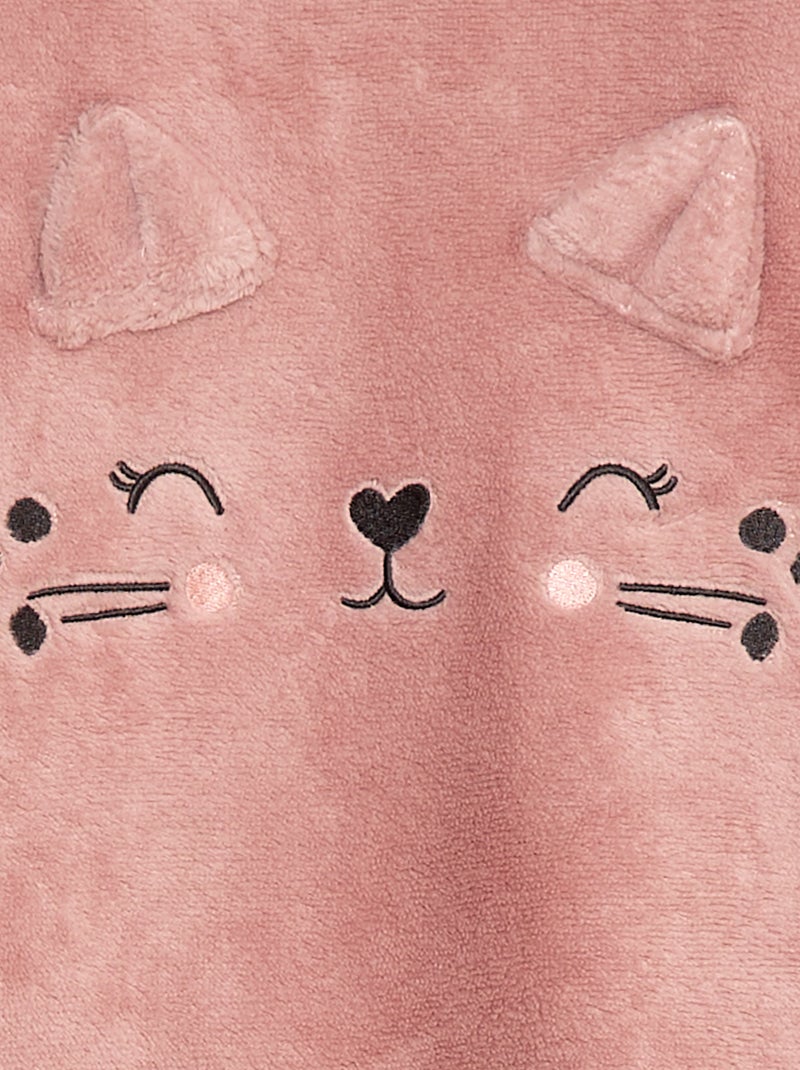 Lange fleece pyjama - Sweater + broek - 2-delig Rose - Kiabi