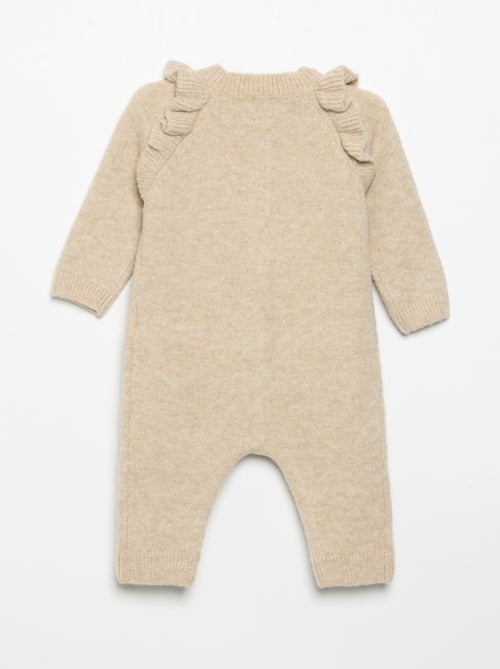 Lange gebreide jumpsuit met hartjes - Kiabi