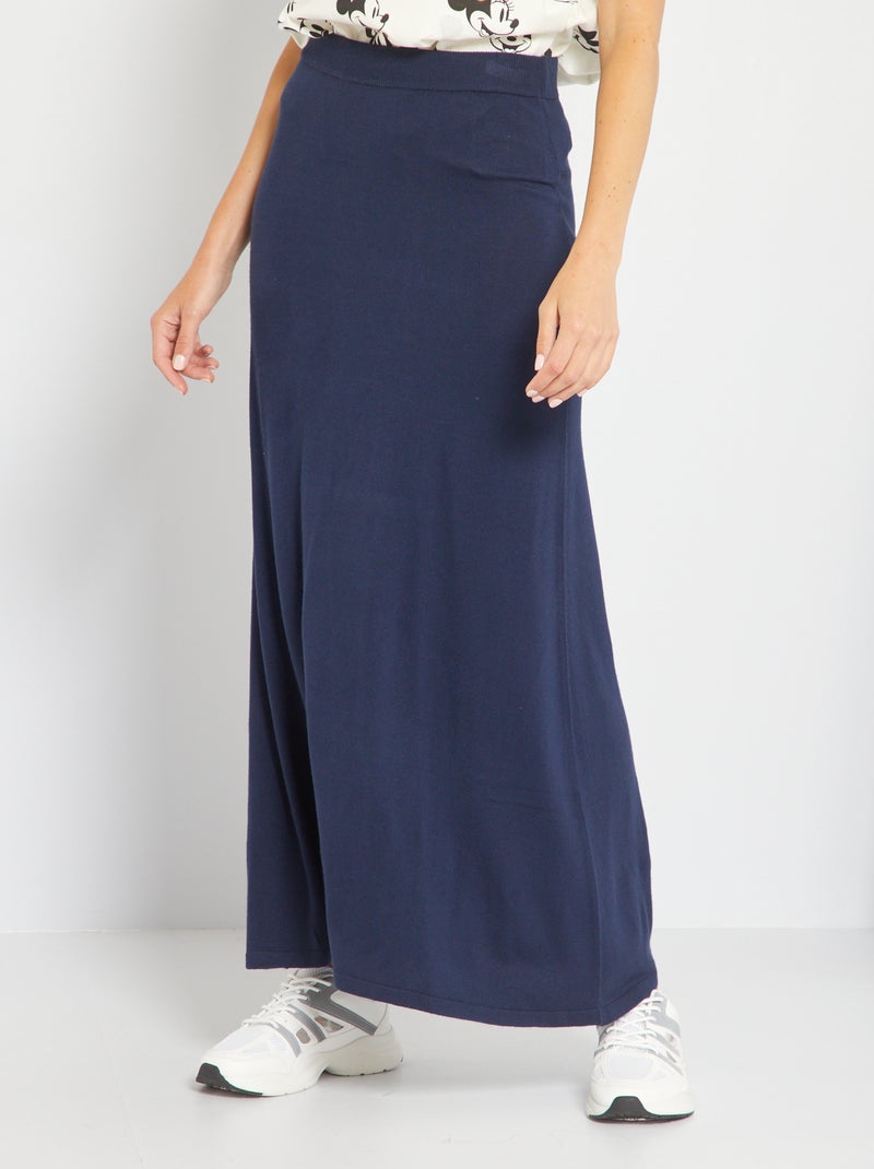 Lange, gerende tricotrok BLAUW - Kiabi