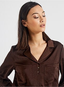 Lange, gesatineerde overhemdbloes - Kiabi