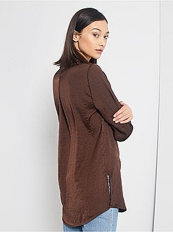 Lange, gesatineerde overhemdbloes - Kiabi