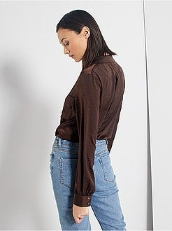 Lange, gesatineerde overhemdbloes - Kiabi