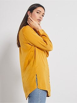 Lange, gesatineerde overhemdbloes - Kiabi