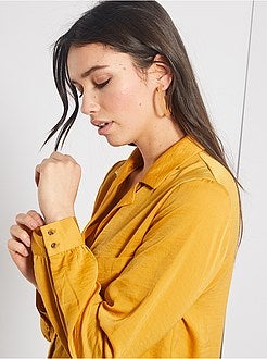 Lange, gesatineerde overhemdbloes - Kiabi