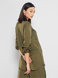 Lange, gesatineerde overhemdbloes - Kiabi