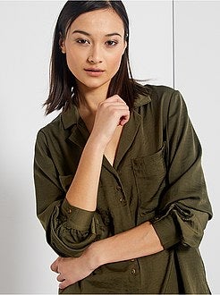 Lange, gesatineerde overhemdbloes - Kiabi