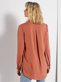 Lange, gesatineerde overhemdbloes - Kiabi