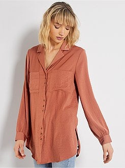 Lange, gesatineerde overhemdbloes - Kiabi