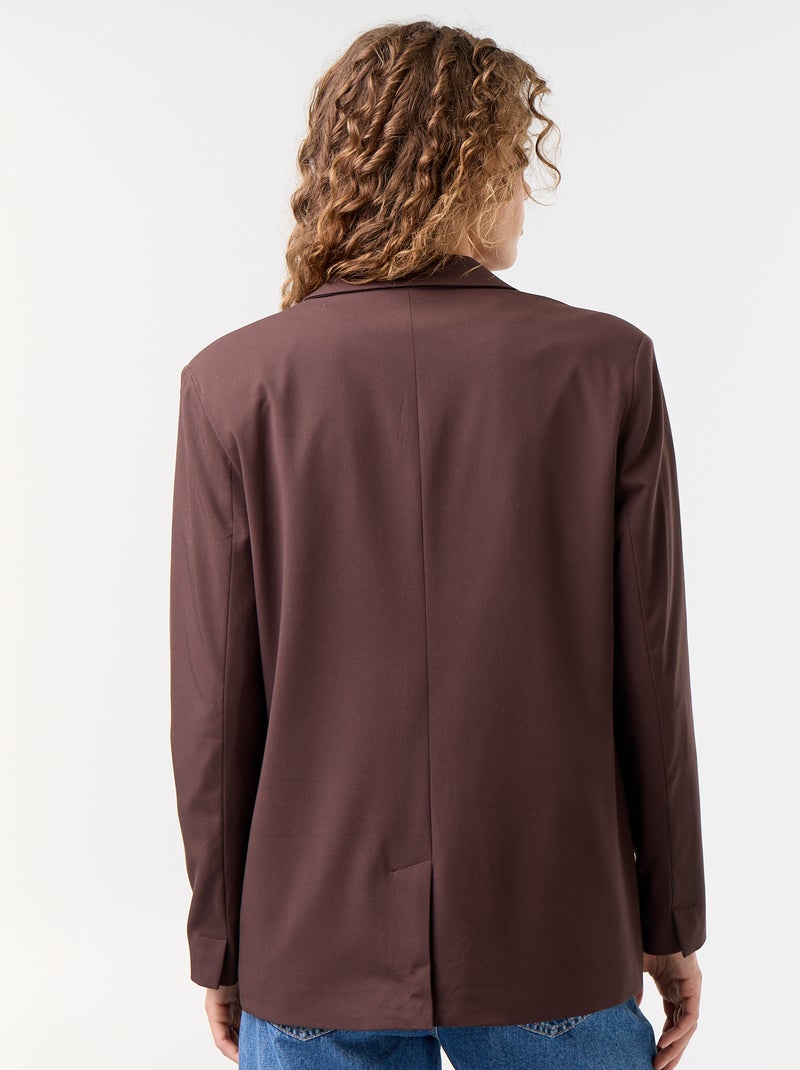 Lange getailleerde blazer Bruin - Kiabi