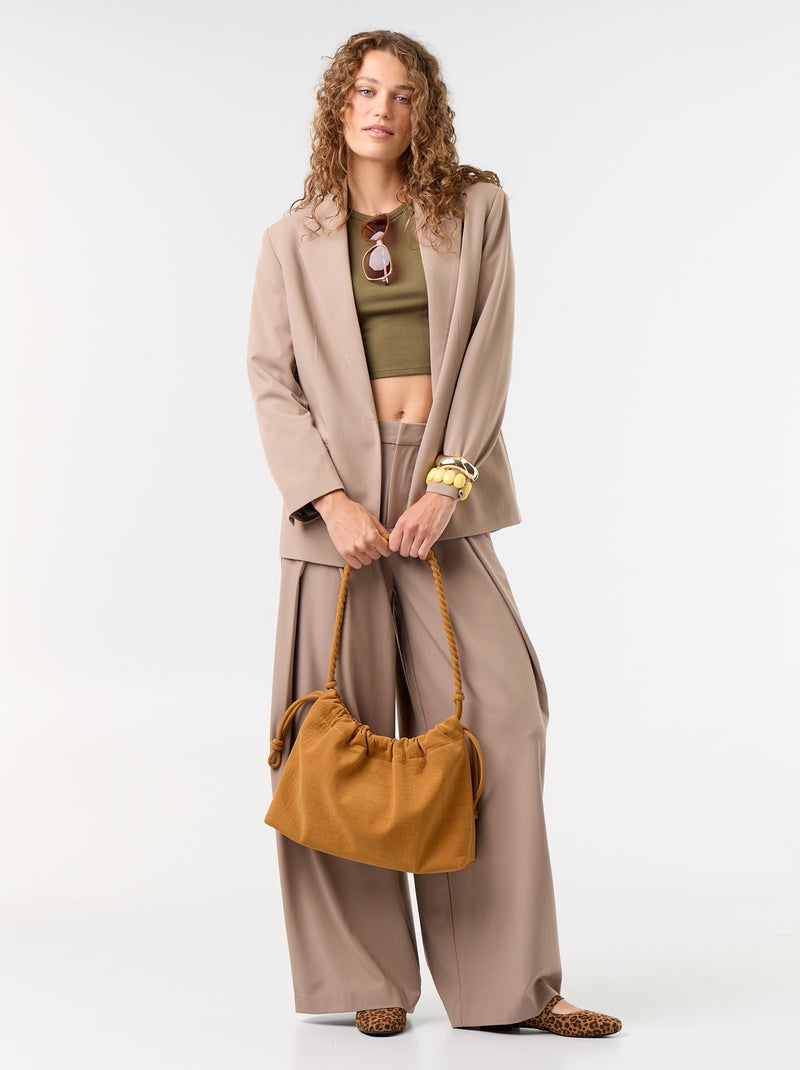 Lange getailleerde blazer Bruin - Kiabi