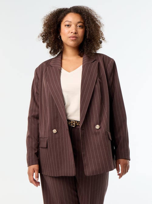 Lange getailleerde blazer met dubbele knoopsluiting - Kiabi