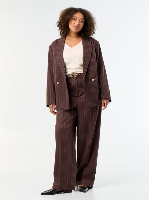 Lange getailleerde blazer met dubbele knoopsluiting - Kiabi