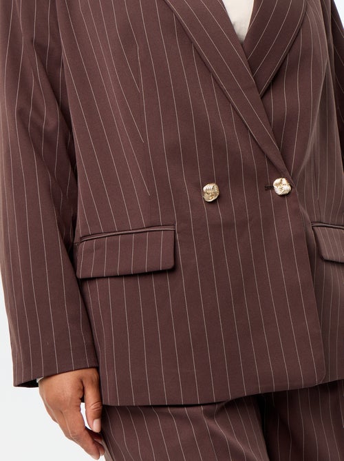 Lange getailleerde blazer met dubbele knoopsluiting - Kiabi