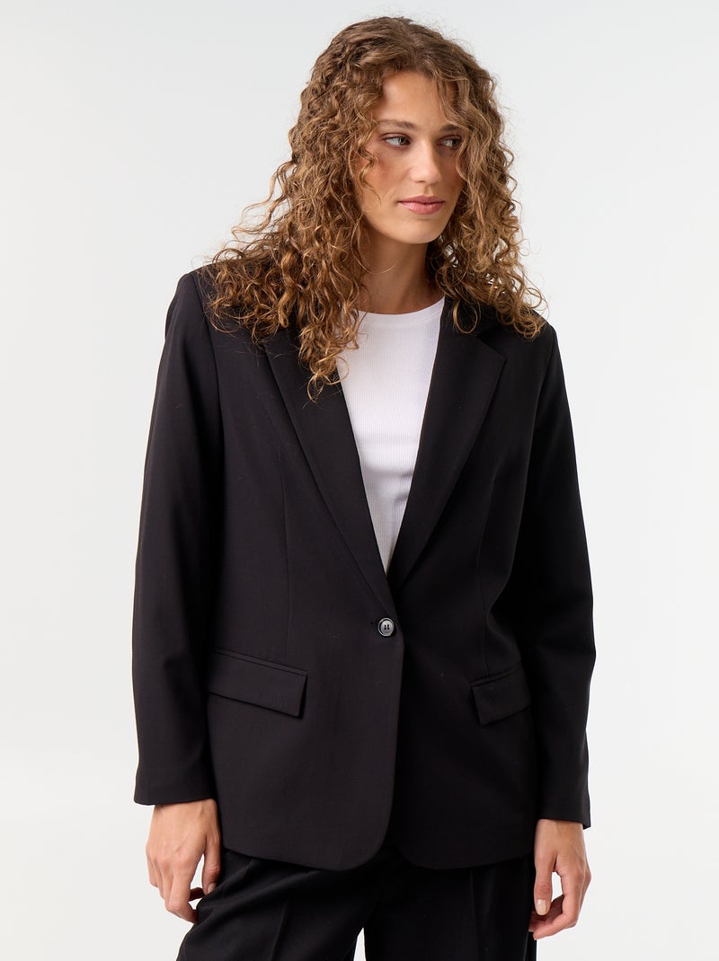 Lange getailleerde blazer Zwart - Kiabi