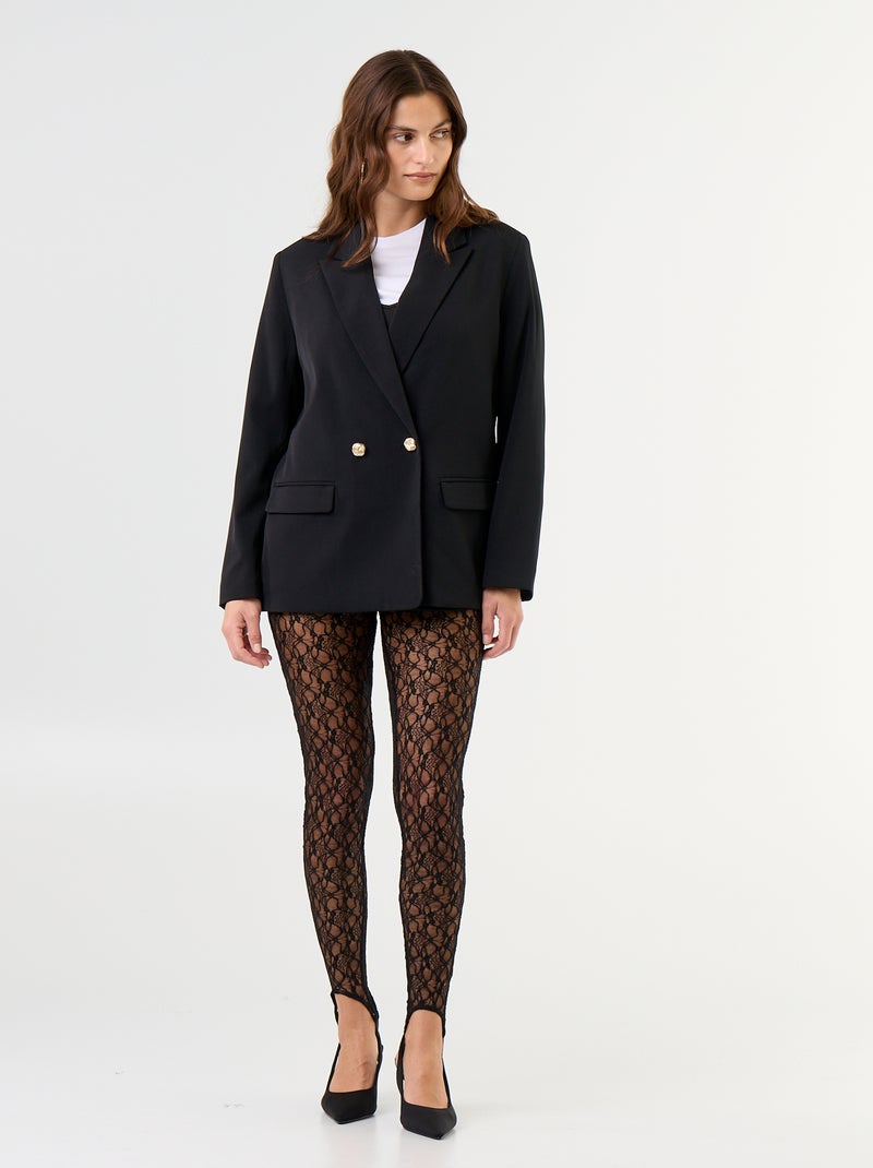 Lange getailleerde blazer Zwart - Kiabi