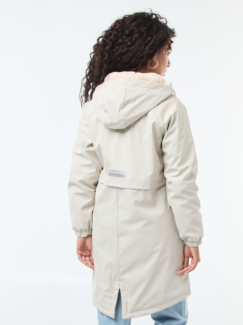 Lange, gevoerde parka Biege - Kiabi