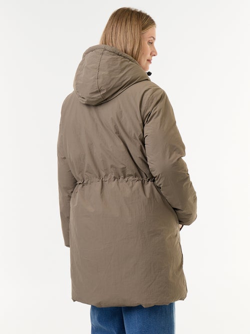Lange gewatteerde parka met capuchon - Kiabi Lange gewatteerde parka met capuchon - Kiabi