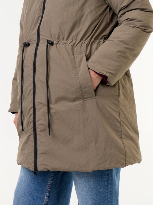 Lange gewatteerde parka met capuchon - Kiabi Lange gewatteerde parka met capuchon - Kiabi