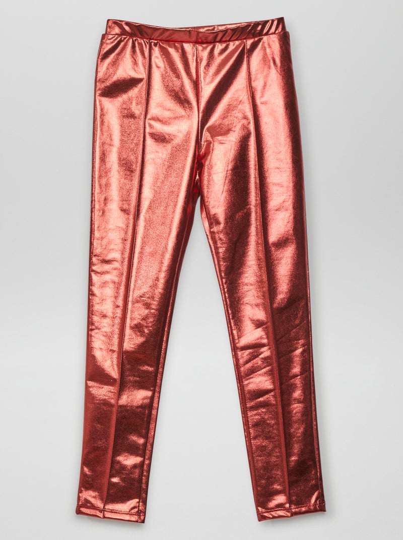 Lange, glanzende legging ROOD - Kiabi