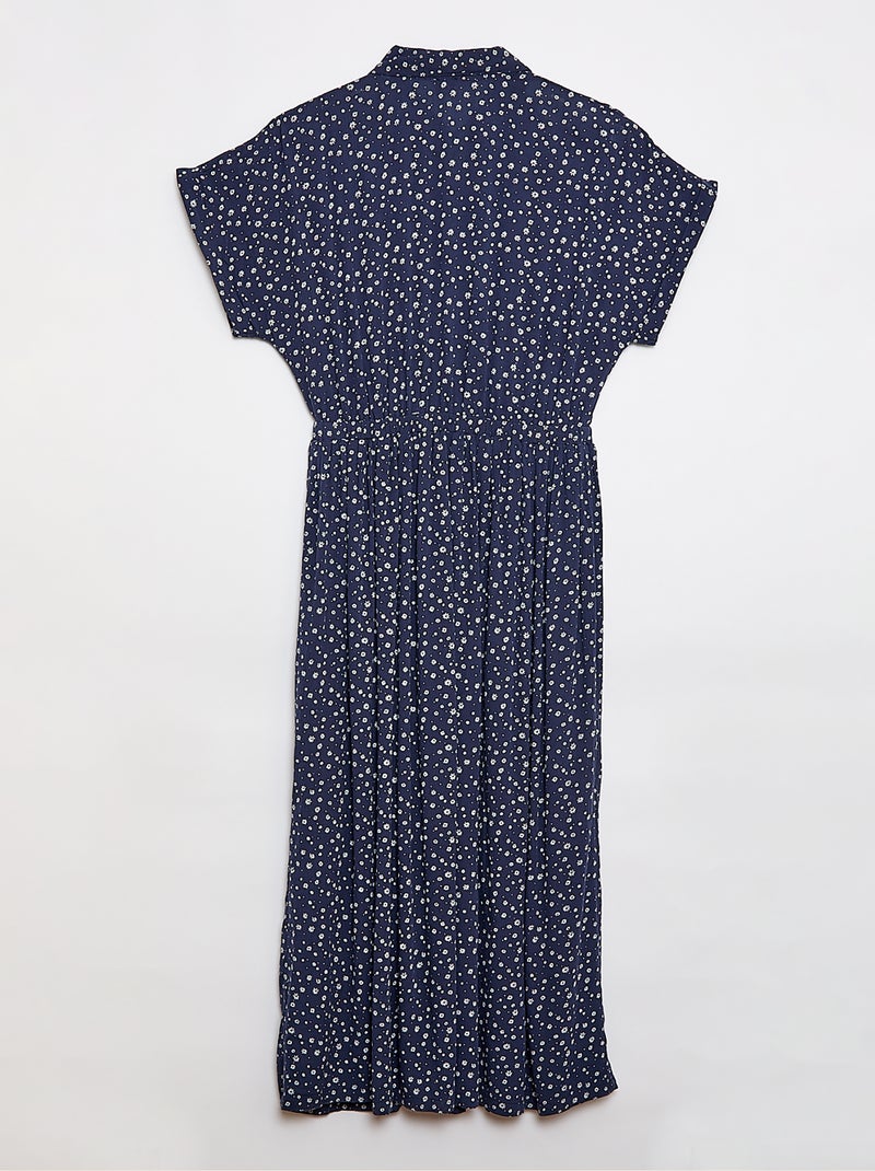 Lange hemdjurk met luipaardprint - So Easy Blauw - Kiabi