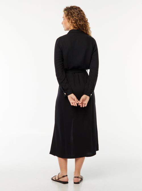 Lange hemdjurk met print en ceintuur - Kiabi