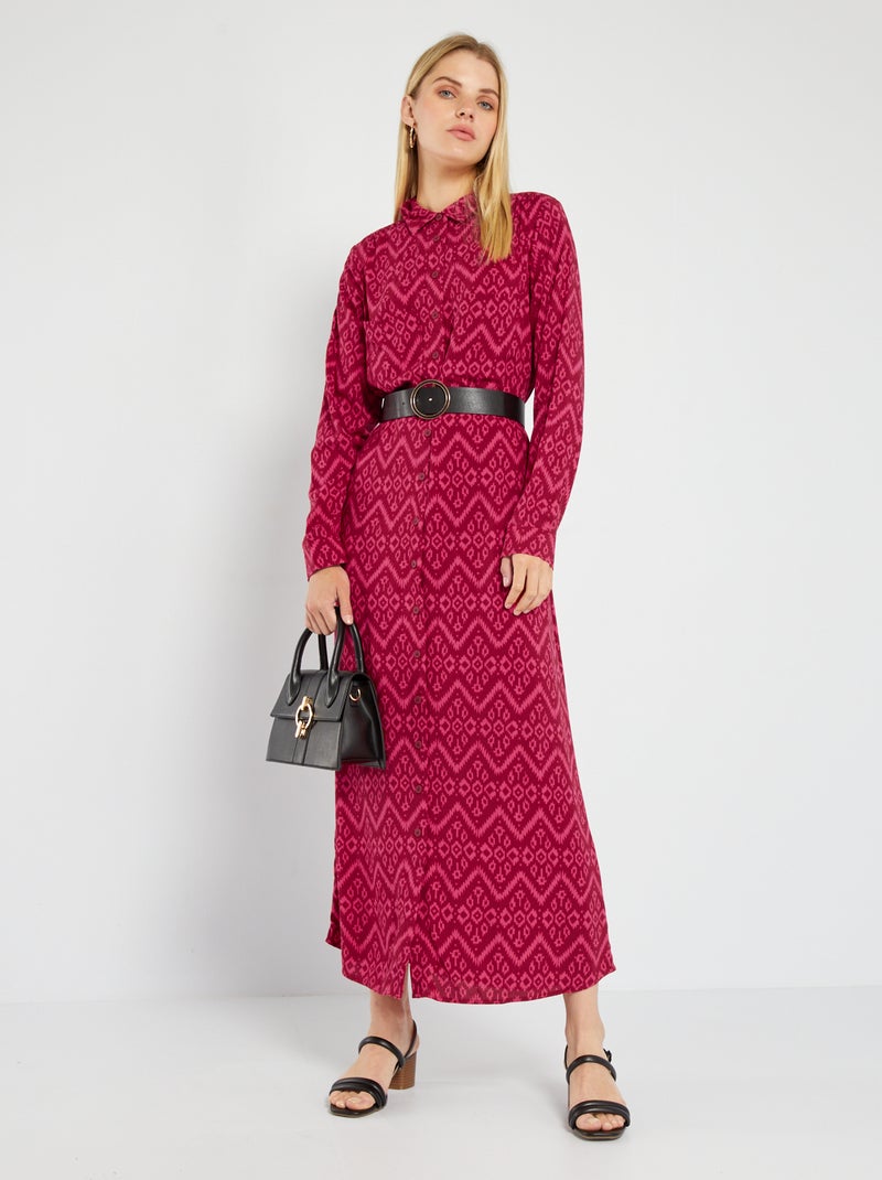 Lange hemdjurk met print ROSE - Kiabi