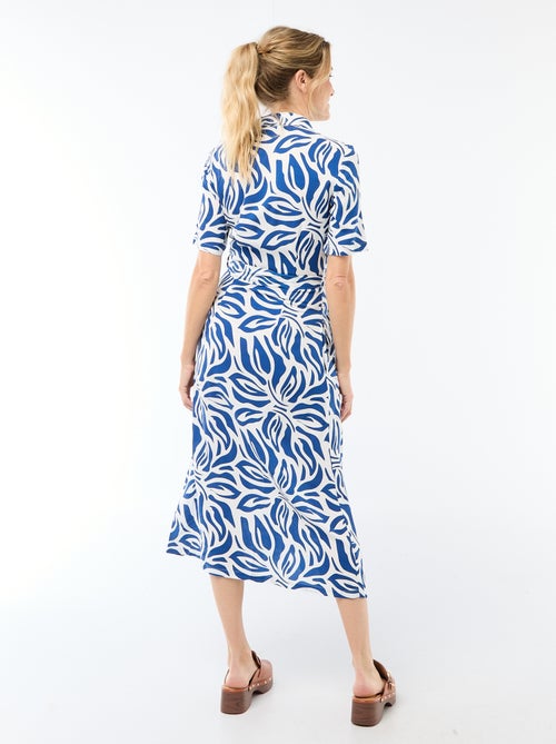 Lange hemdjurk met strikceintuur - Kiabi