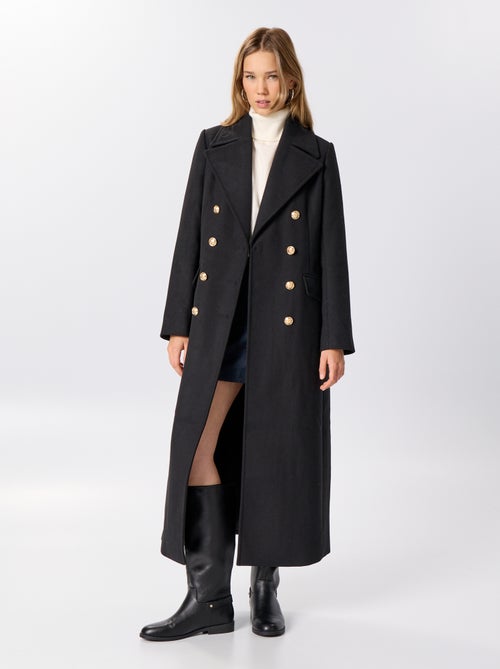 Lange jas met wol-look - Kiabi