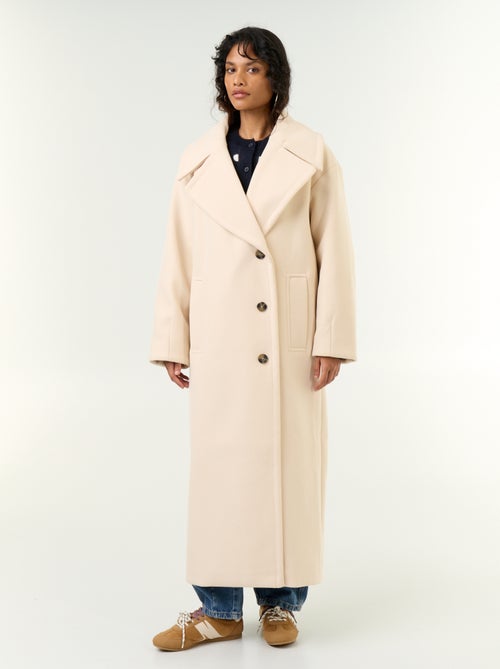 Lange jas met wollook - Kiabi