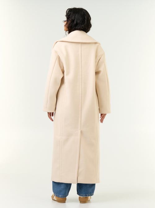 Lange jas met wollook - Kiabi