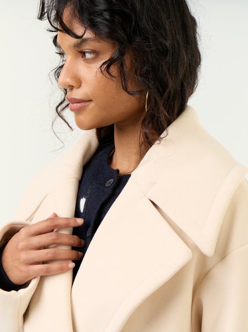 Lange jas met wollook - Kiabi
