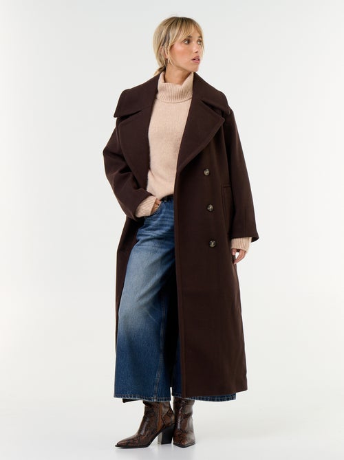 Lange jas met wollook - Kiabi