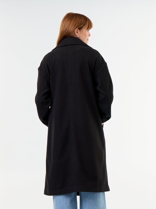 Lange jas met wollook en reverskraag - Kiabi