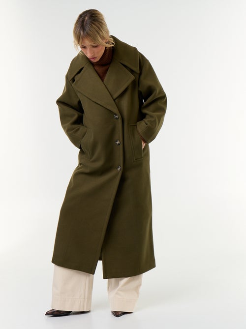 Lange jas met wollook - Kiabi