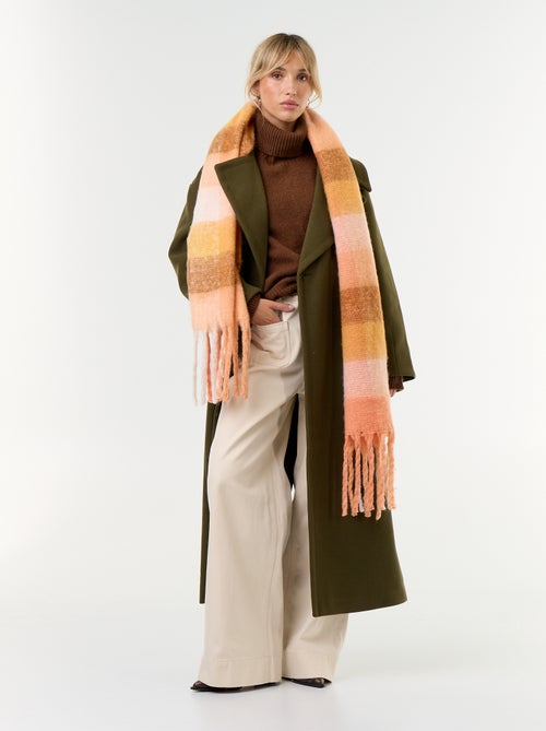 Lange jas met wollook - Kiabi