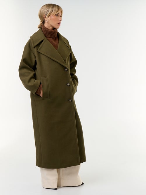 Lange jas met wollook - Kiabi