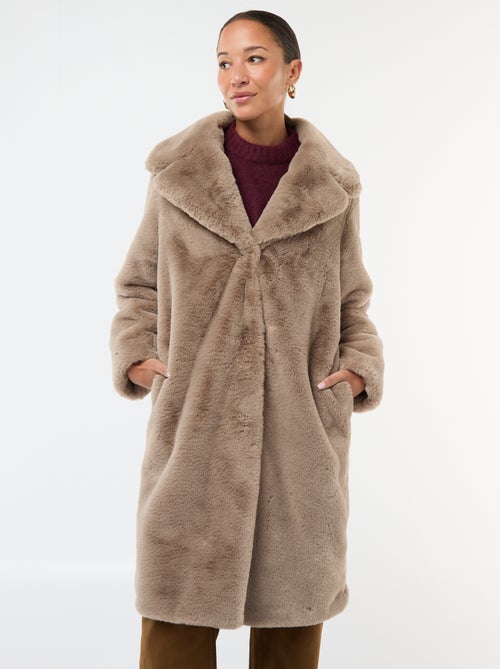 Lange jas van imitatiebont - Kiabi