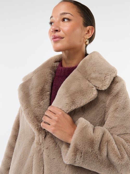 Lange jas van imitatiebont - Kiabi