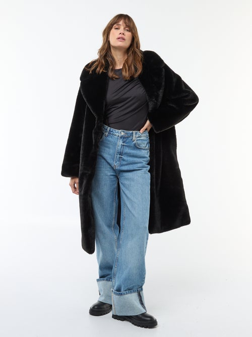 Lange jas van imitatiebont - Kiabi