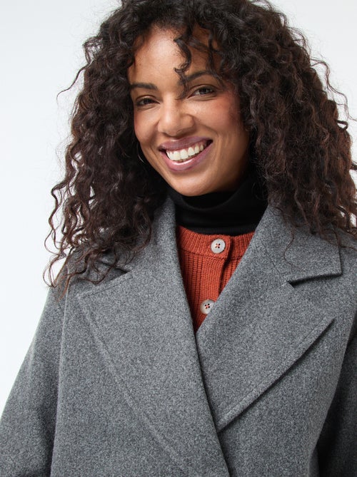 Lange jas van wolachtige stof - Kiabi