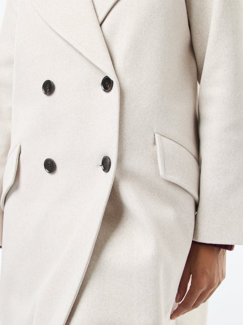 Lange jas van wolachtige stof - Kiabi