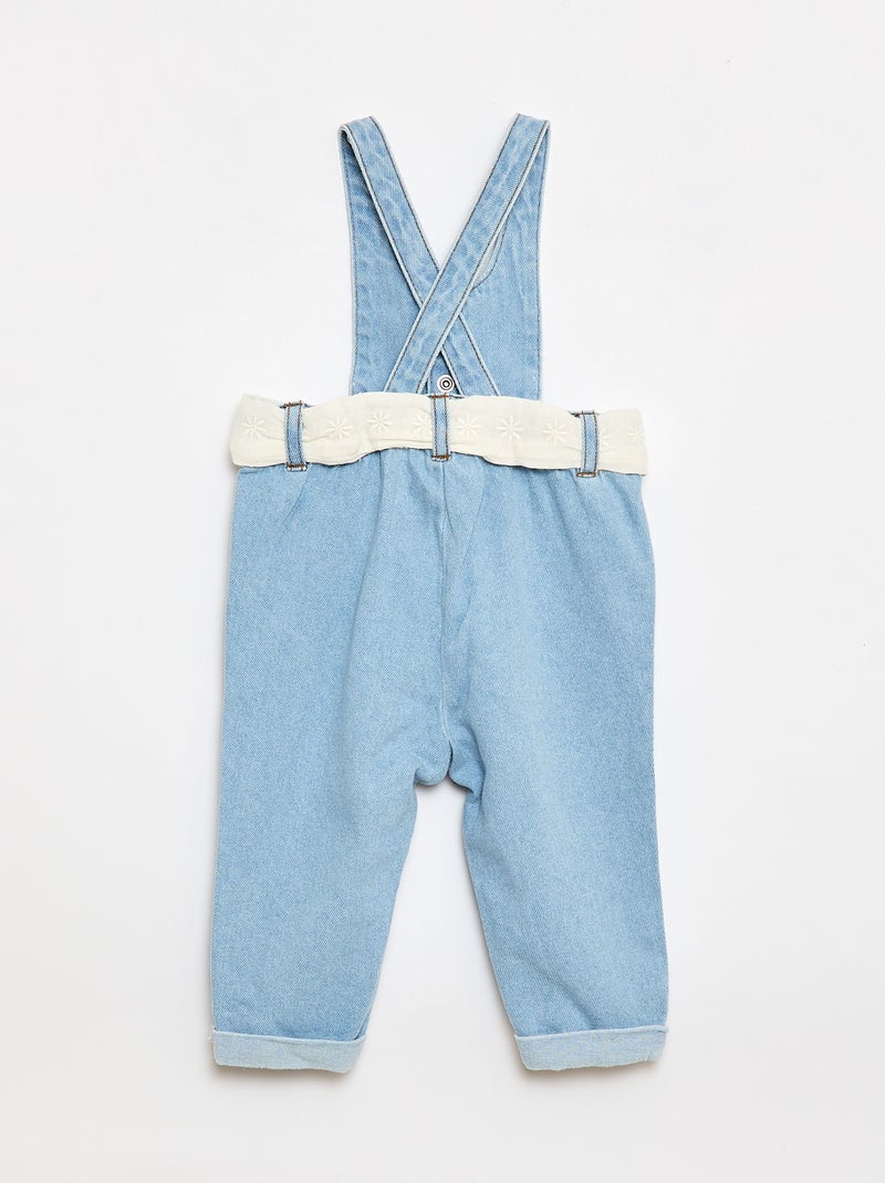 Lange jeans tuinbroek Wit - Kiabi