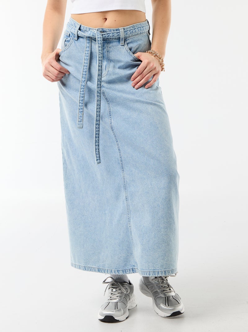 Lange jeansrok Blauw - Kiabi