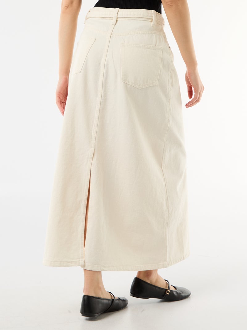 Lange jeansrok Wit - Kiabi