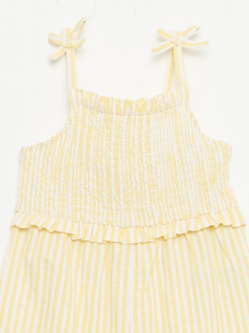 Lange jumpsuit met bandjes - Kiabi
