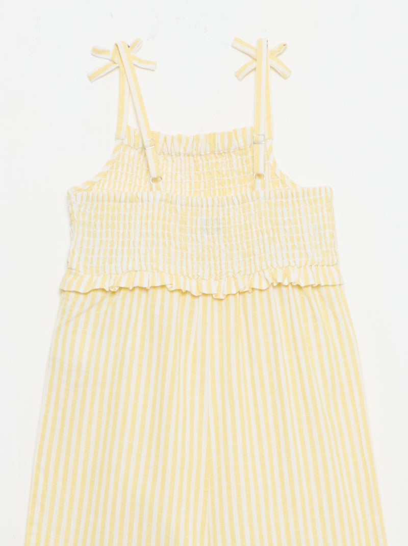 Lange jumpsuit met bandjes Geel - Kiabi