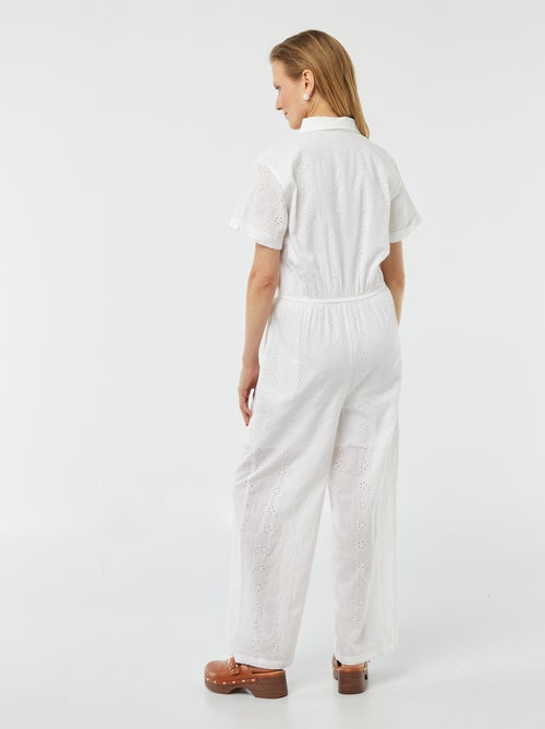 Lange jumpsuit met borduursel - Kiabi